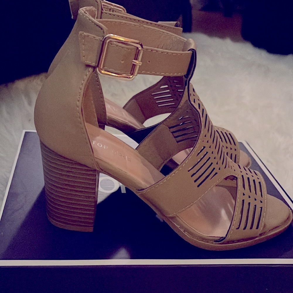 Top Moda Chunky heel ankle strap - Picture 1 of 8